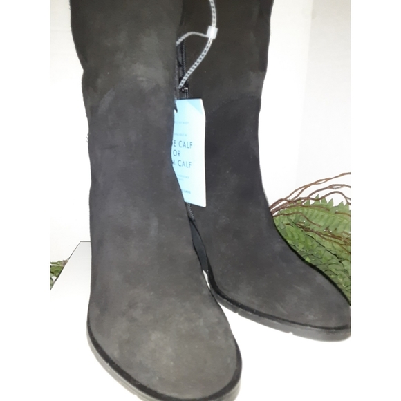 Antonio Melani Maesyn Blaxk Suede Wedge Tall Boots - Picture 15 of 16